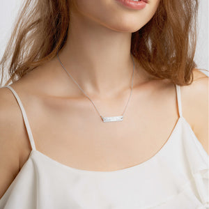 KASORP Engraved Silver Bar Chain Necklace - KASORP SHOP