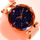 Women Starry Sky Luxury Magnetic Buckle Mesh Band Quartz Wristwatch - KASORP SHOP