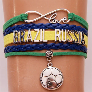 Infinity Love Brazil National Flag Bracelet - KASORP SHOP
