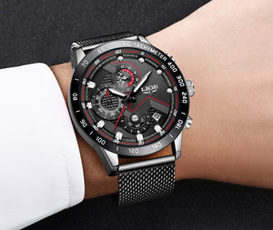 LIGE Fashion Mens Watches Top Brand Luxury WristWatch Quartz - KASORP SHOP