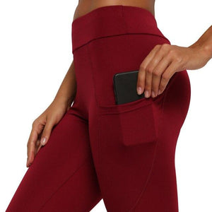 High Waist Out Pocket Yoga Pants Plus Size - KASORP SHOP