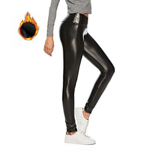 PU Faux Leather Sexy Thermal Legging - KASORP SHOP