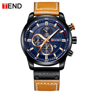 TEND New Top Brand LuxuryLeather Strap Quartz Men Wristwatch 8291 - KASORP SHOP