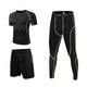 Men Compression Sports Set 3 Pack with T-shirt, Shorts & Leggings - KASORP SHOP