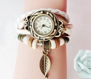 Multicolor High Quality Women Genuine Leather Vintage Quartz Wristwatches - KASORP SHOP