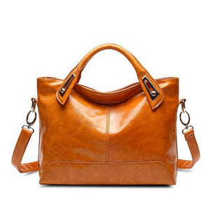 Women Oil Wax Leather Designer Handbags High Quality Shoulder Bags Ladies Fashion - KASORP SHOP