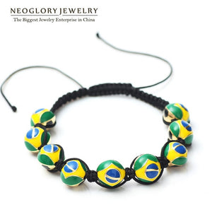 Brazil Flag Beads Bracelet - KASORP SHOP
