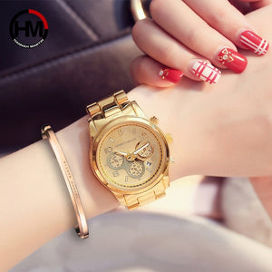 Classic Women Rose Gold Top Brand Luxury Quartz Calendar Wristwatch - KASORP SHOP