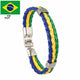 D&D New Fashion National Brazil Flag ID Leather Bracelet Trendy Charm Bracelet - KASORP SHOP