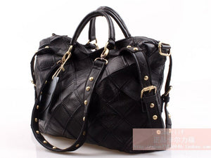 Women's multicolour plaid genuine leather handbag - KASORP SHOP