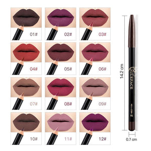12 Colors Professional Lipliner Makeup Waterproof Lip Liner Pencil Set OA66 - KASORP SHOP
