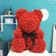 Rose Bear - Rose Teddy Bear 10 inch Hugz Teddy Flower Bear - Over 250 Dozen Artificial Flowers - Valentines Day, Anniversary & Bridal Showers Clear Gift Box (KASORP) - KASORP SHOP