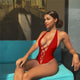 Red Sexy One Piece Swimsuit - KASORP SHOP