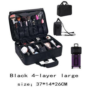 PU Leather Professional Empty Makeup Organizer  Cosmetic Case Travel  Storage Bag - KASORP SHOP