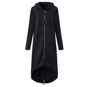 CROPKOP Fashion Long Sleeve Hooded Trench Coat - KASORP SHOP