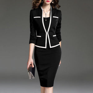 Women Suits Bodycon Dress Jacket 2 Pieces Set Office Wear - KASORP SHOP